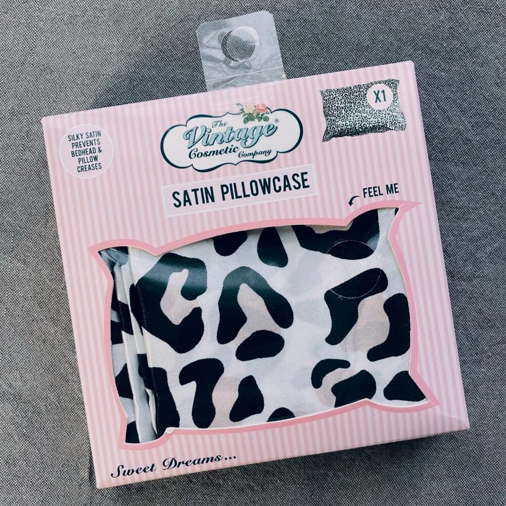 The Vintage Cosmetic Co., Leopard Print Satin Pillowcase, Standard Size NIB